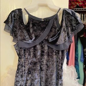 NWT WhiteHouse Black Market velvet blue crush top